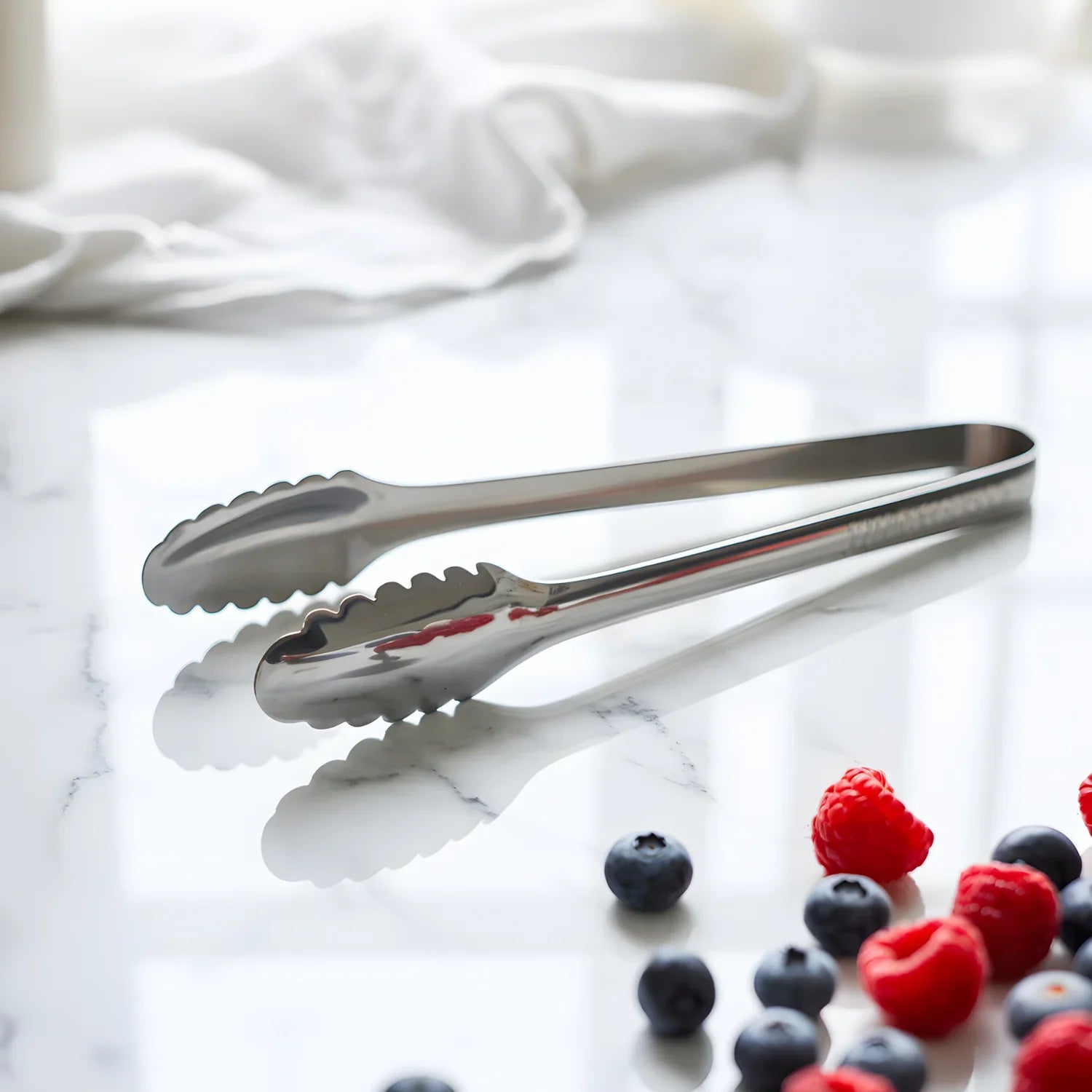 Ice tongs on a home bar table