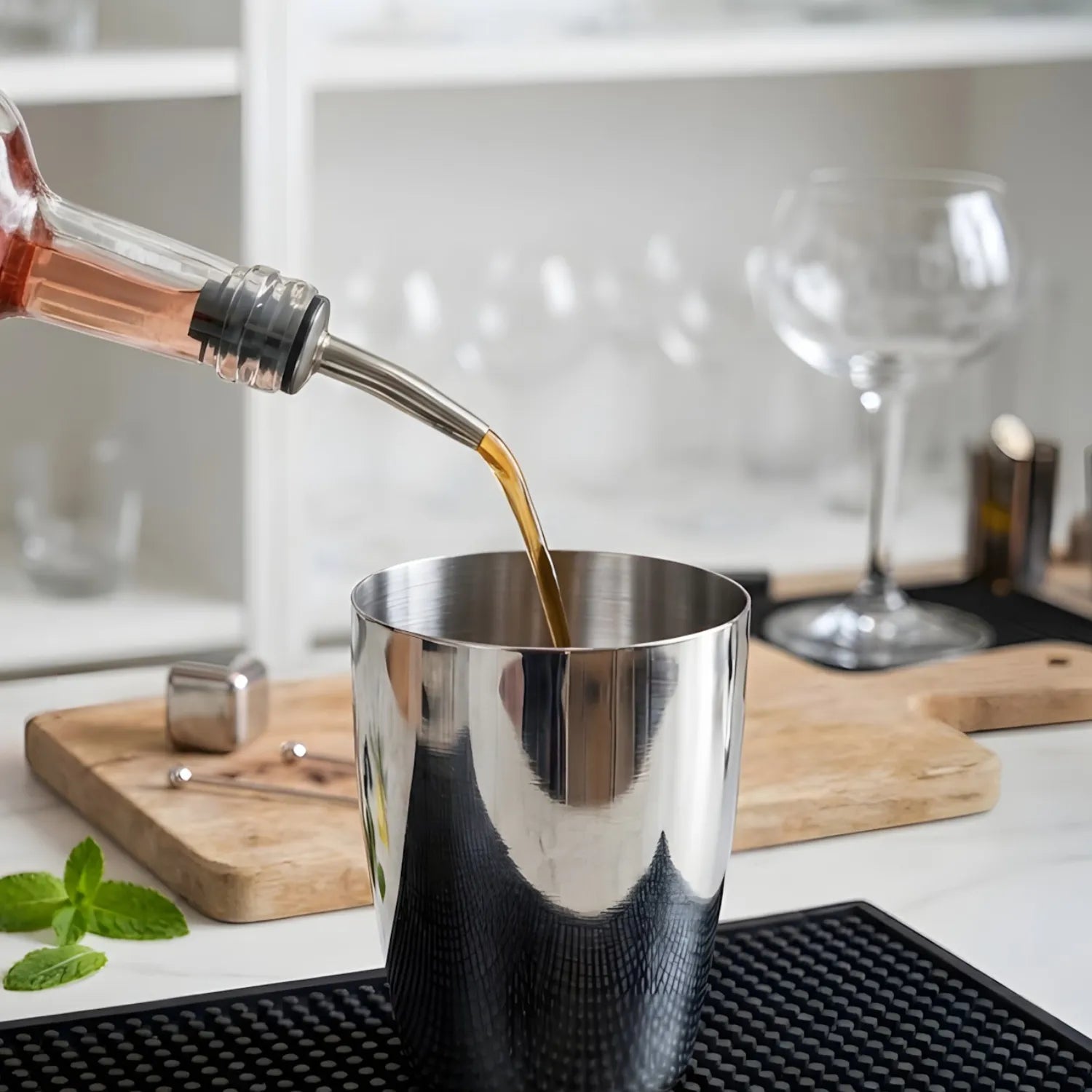 A pour spout pouring smoothly