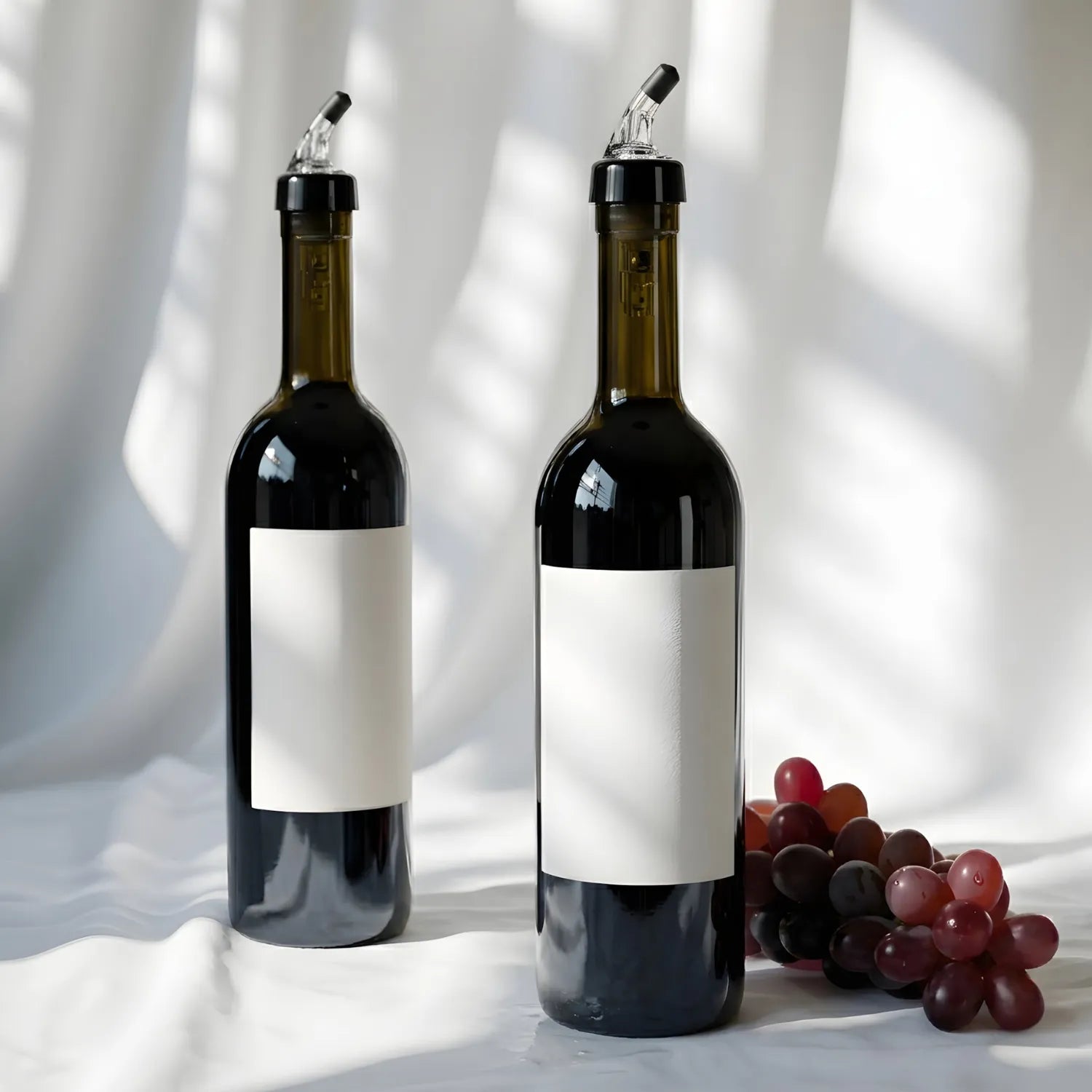 1.5 oz measured pourers fitted on bottles