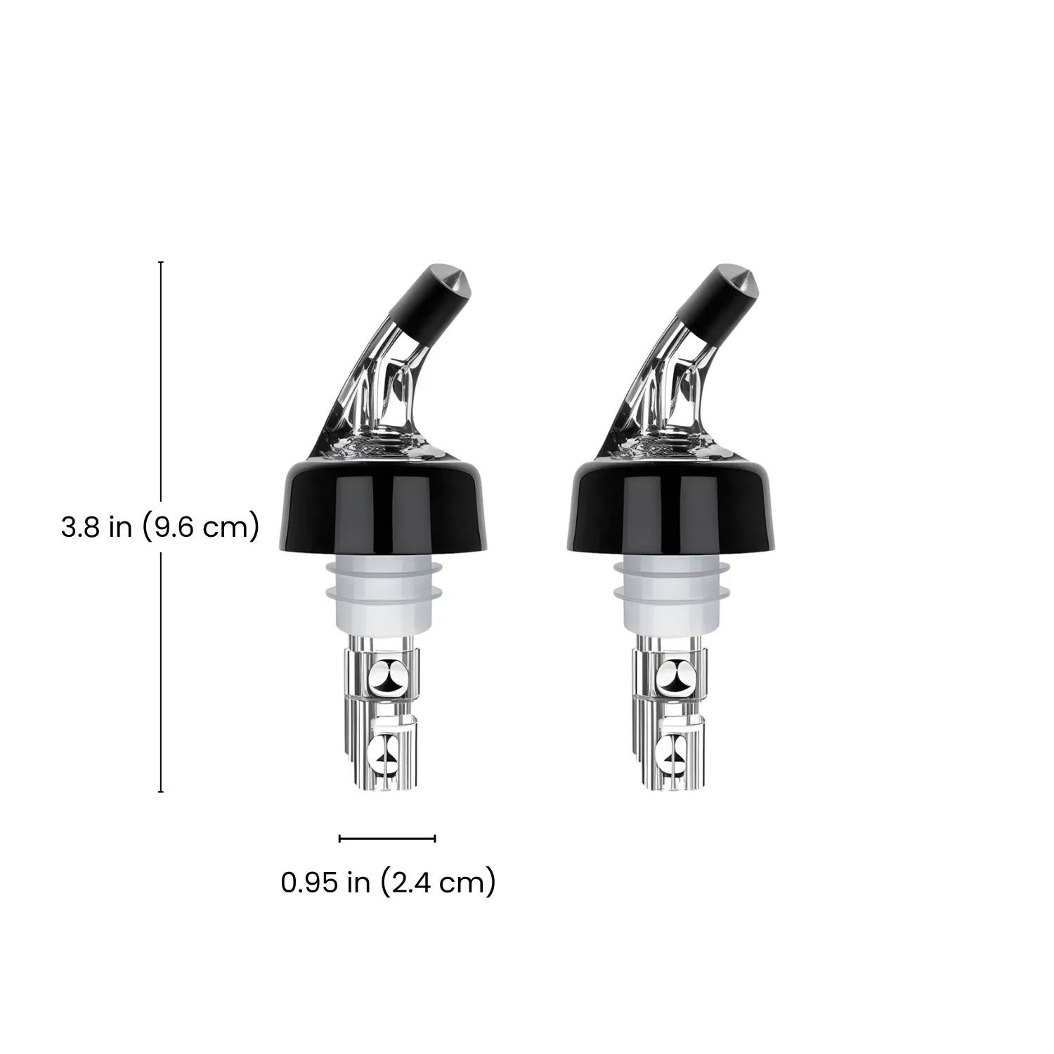 1.5 oz Measured Pourers dimensions