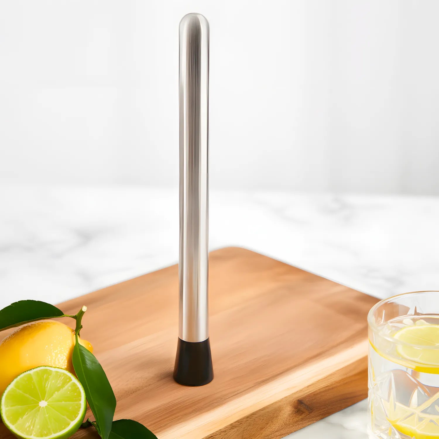 10 inch muddler on a home bar counter