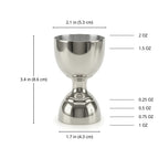 Bell Jigger - 2 oz & 1 oz dimensions