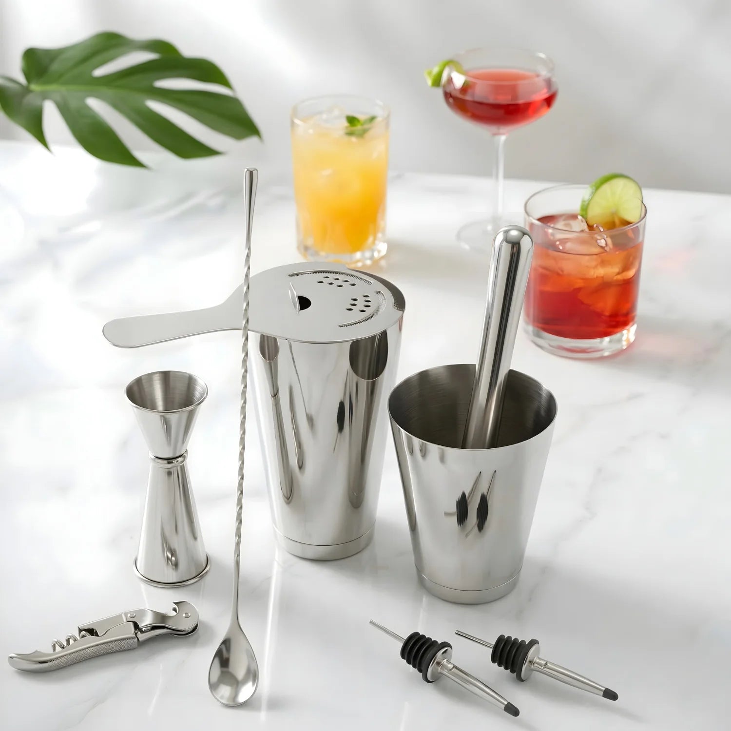 8-piece Boston shaker cocktail set for bartending