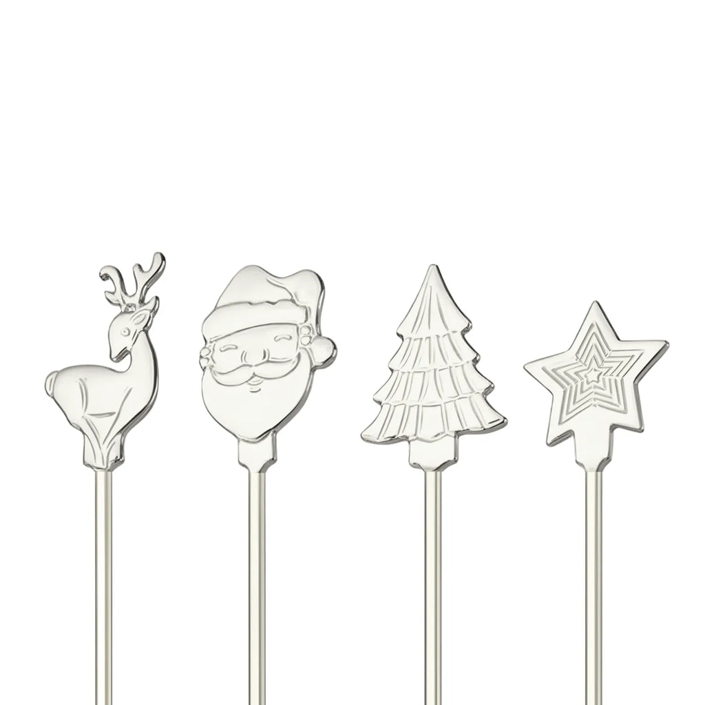 Christmas swizzle sticks detail view