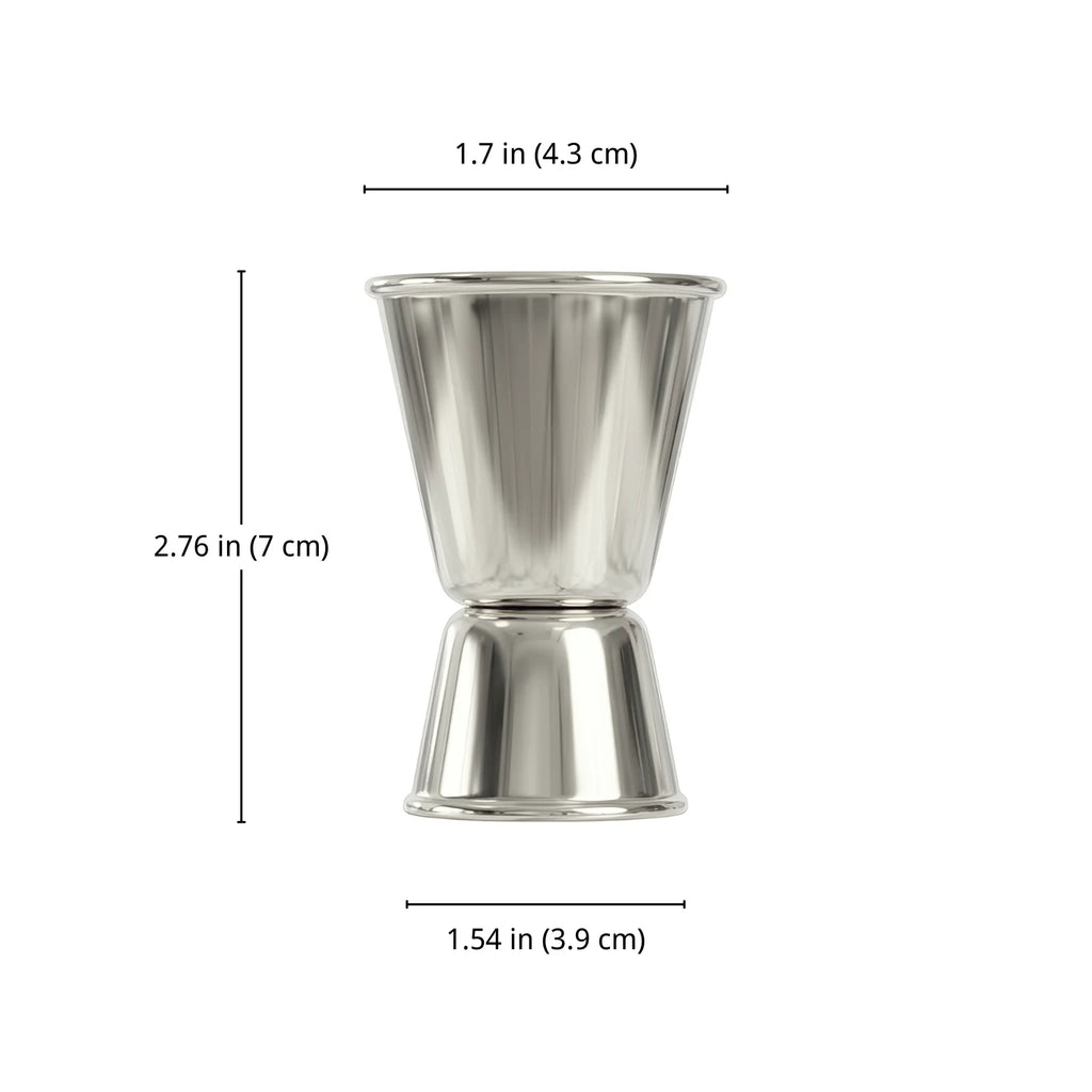 Classic Jigger - 1 oz & 0.5 oz dimensions