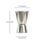 Classic Jigger - 1 oz & 0.5 oz dimensions