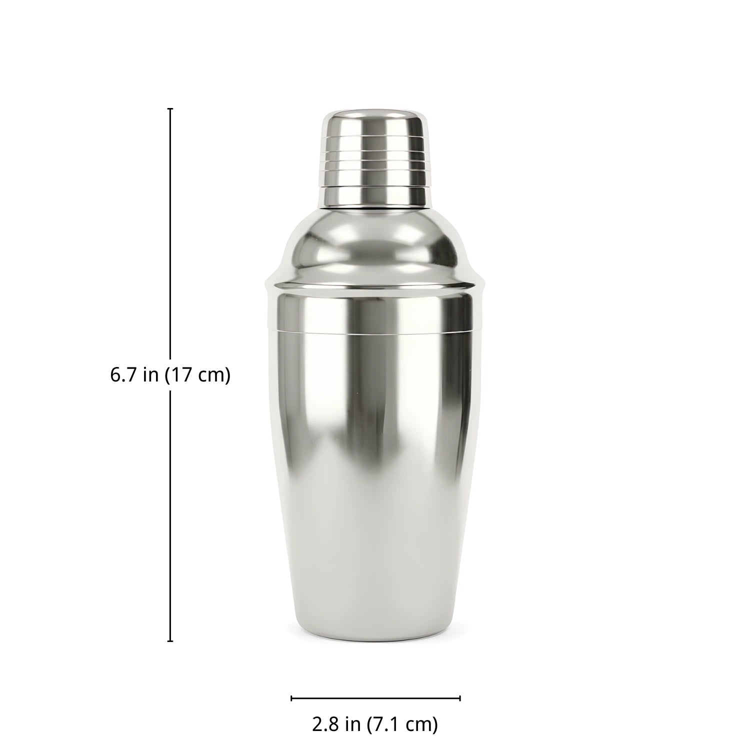 Cobbler Shaker - 12 oz dimensions