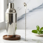 3-piece cobbler shaker cocktail set includes a bar spoon