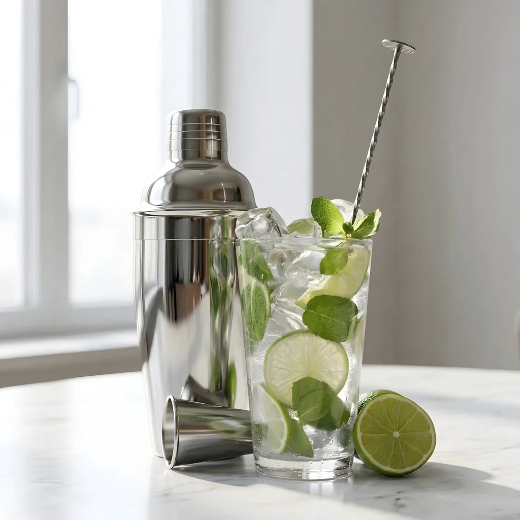 3-piece cobbler shaker cocktail set for beginners mixing at home