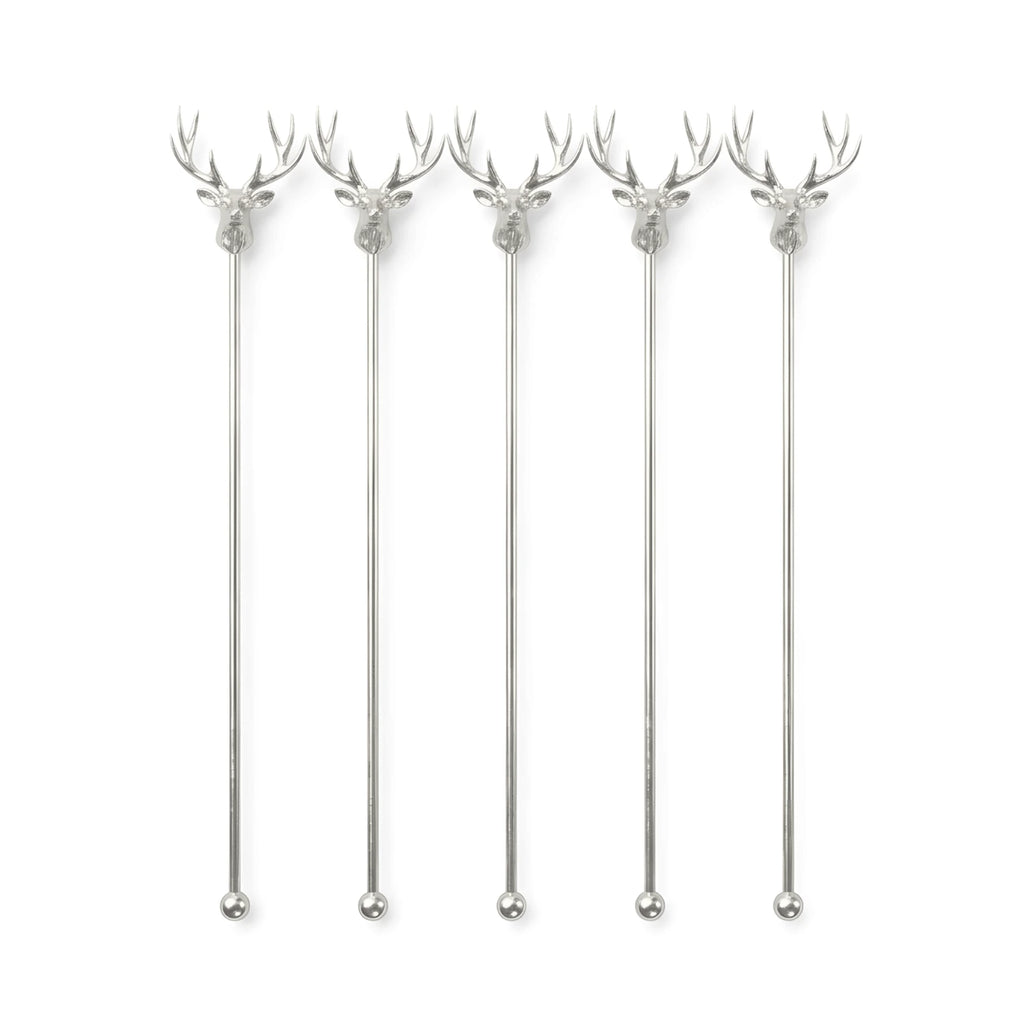 Deer Head Swizzle Sticks - Set of 5