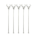 Deer Head Swizzle Sticks - Set of 5