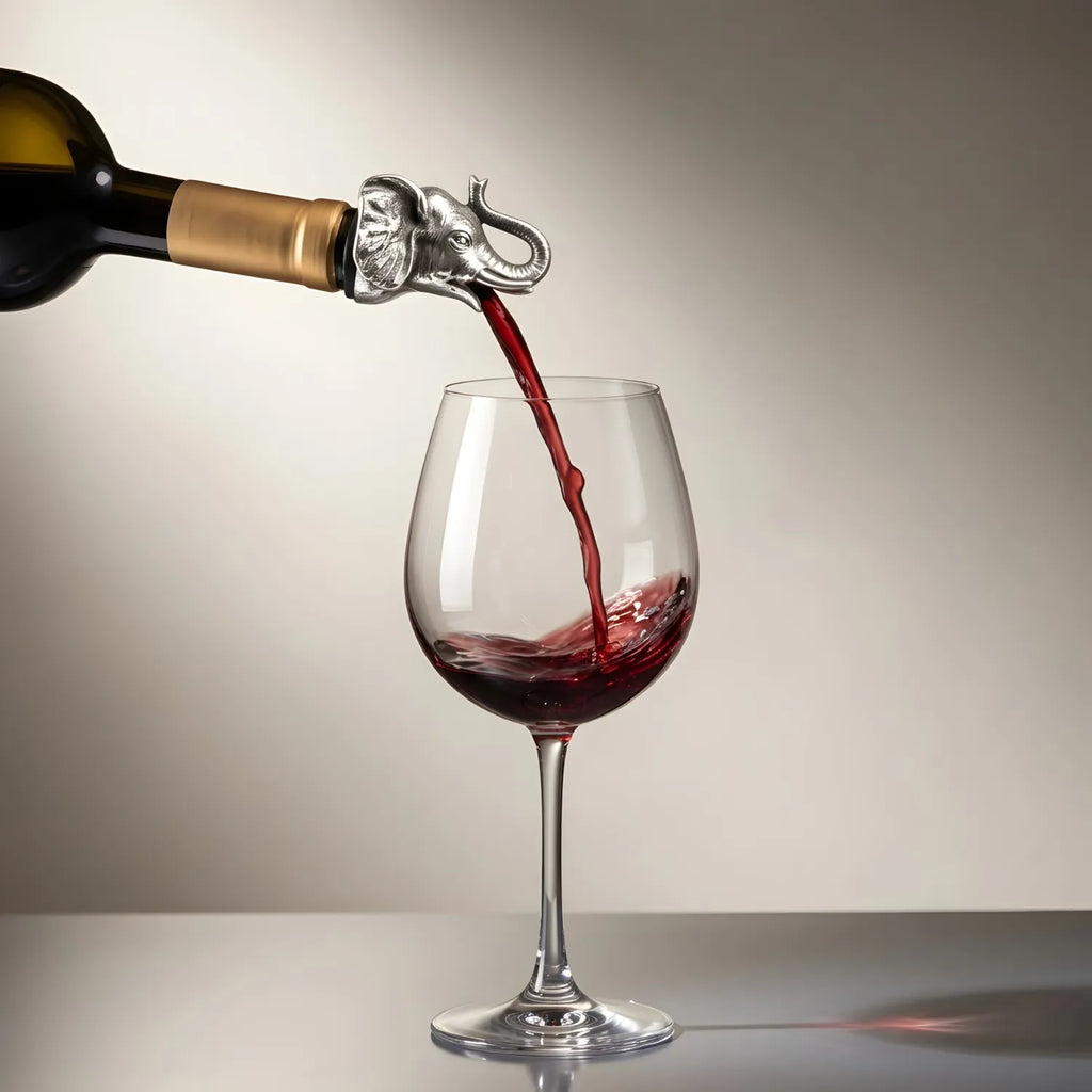 elephant pourer pouring wine from a bottle