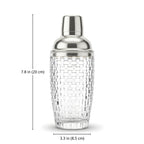 Glass Cocktail Shaker - 12 oz dimensions