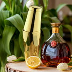 gold Boston shaker for cocktail mixing