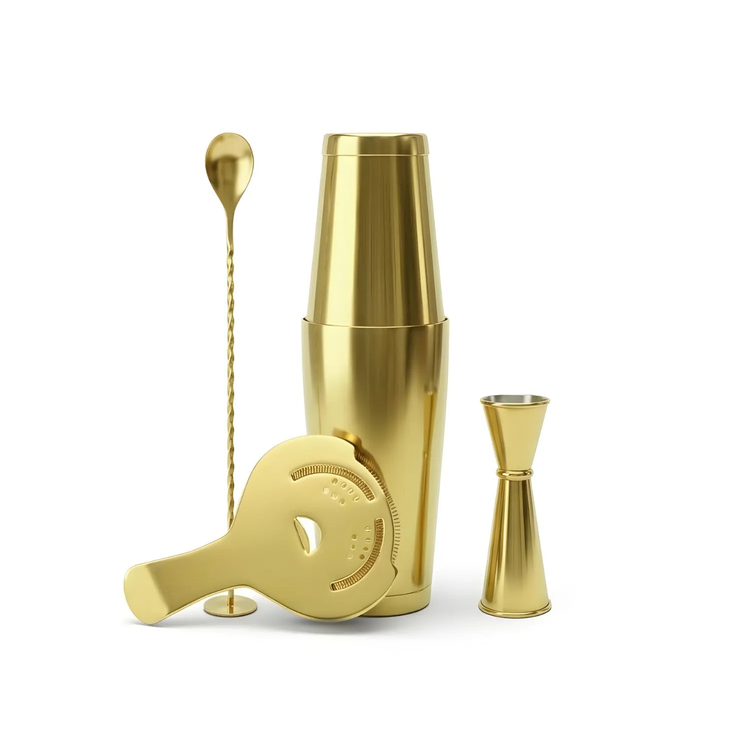 Gold Boston Shaker Cocktail Set - 4-Piece