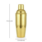 Gold Cobbler Shaker - 24 oz dimensions