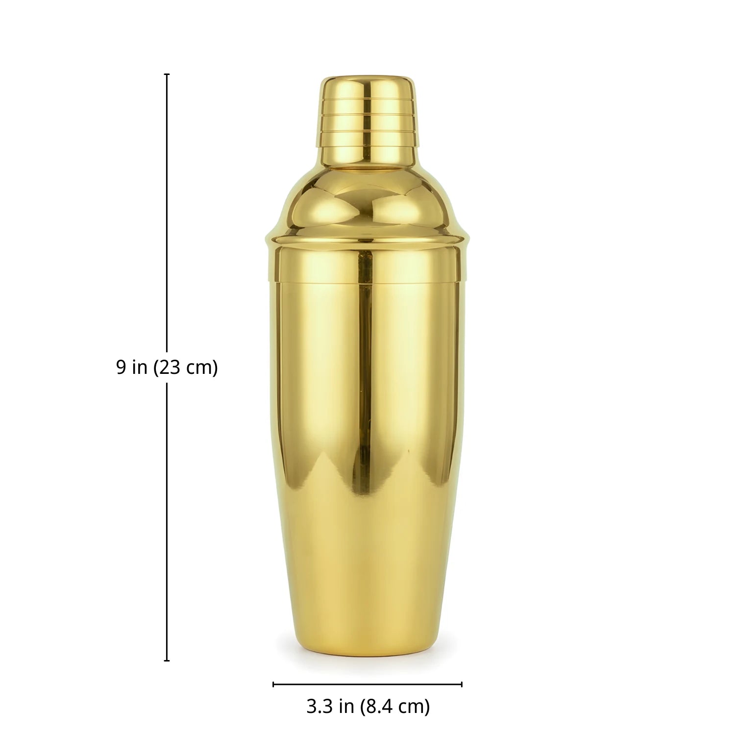 Gold Cobbler Shaker - 24 oz dimensions