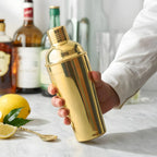 gold 8-piece cobbler shaker cocktail set in use