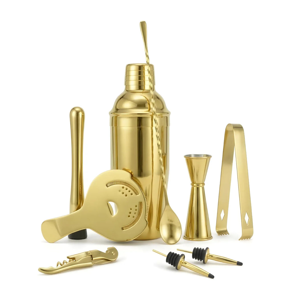 Gold Cobbler Shaker Cocktail Set - 8-Piece