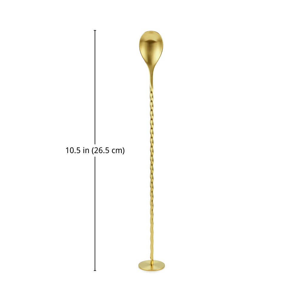 Gold Flat End Bar Spoon - 10 inch dimensions