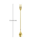 Gold Fork End Bar Spoon - 12 inch dimensions