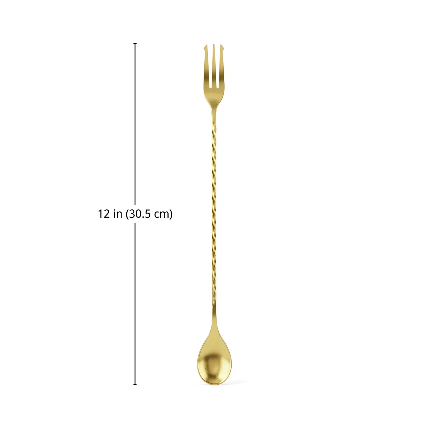 Gold Fork End Bar Spoon - 12 inch dimensions