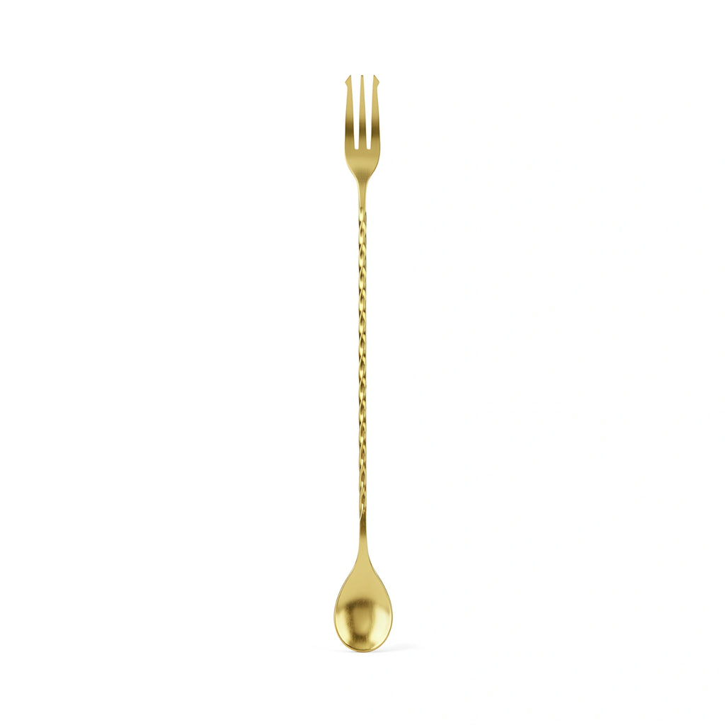 Gold Fork End Bar Spoon - 12 inch