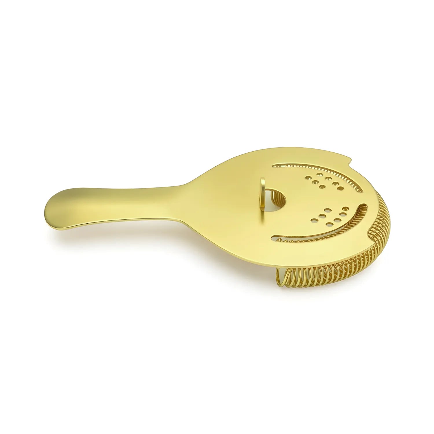gold Hawthorne strainer side detail view