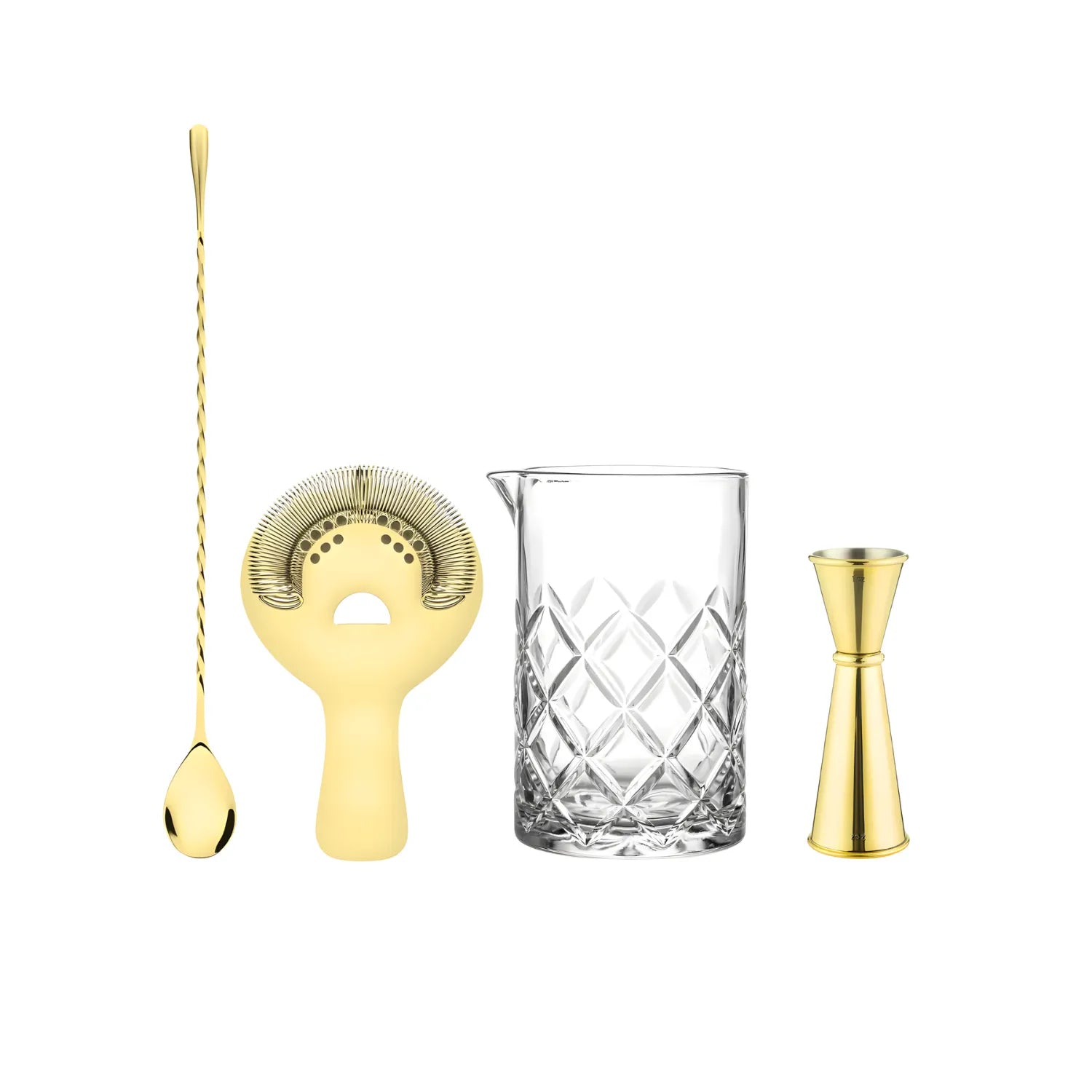 gold mixing glass cocktail set products display