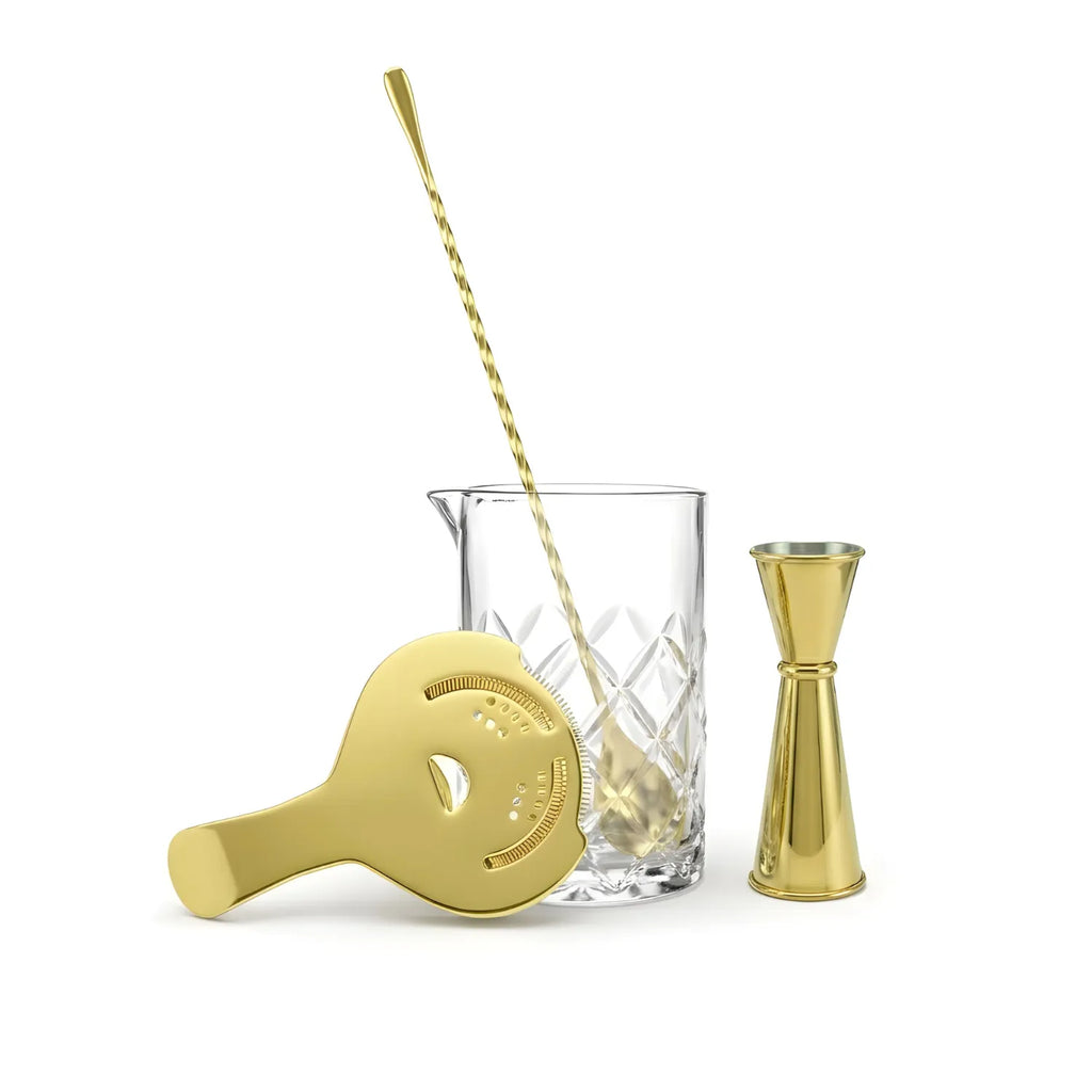 Gold Mixing Glass Cocktail Set - 4-Piece