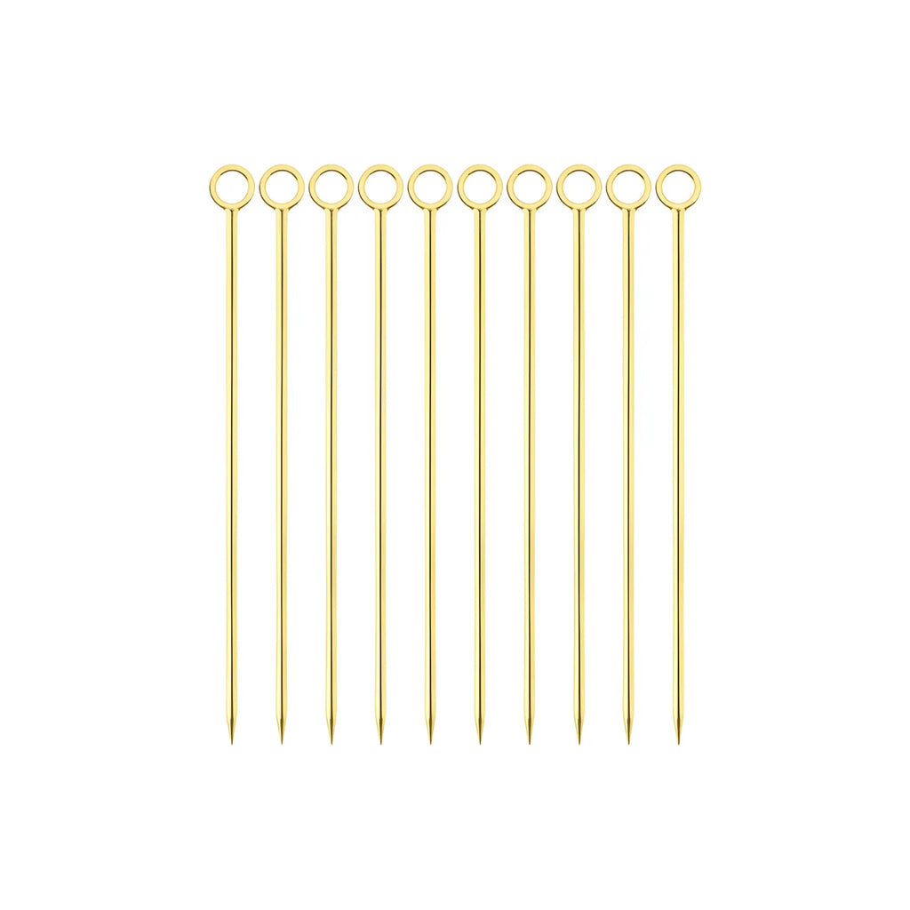 gold Ring Cocktail Picks - Set of 10