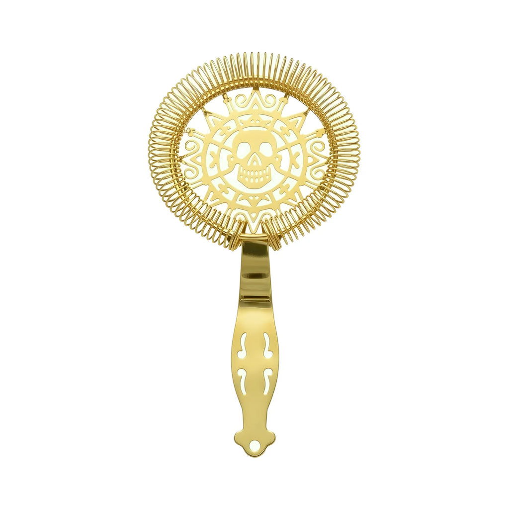 gold Skull Cocktail Strainer