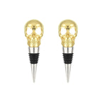 gold Skull Wine Stoppers - Set of 2