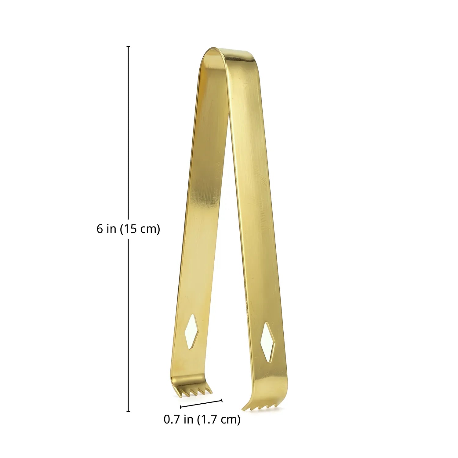 Gold Stainless Steel Ice Tongs dimensions