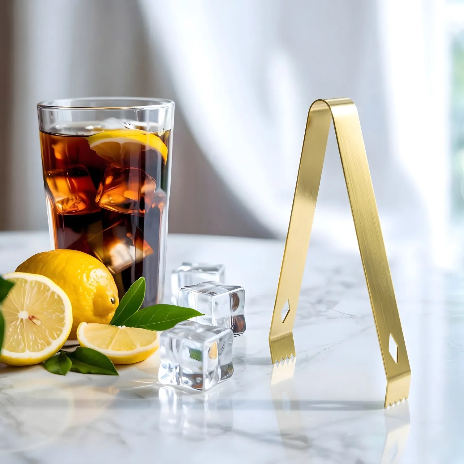 gold stainless steel ice tongs for cocktail