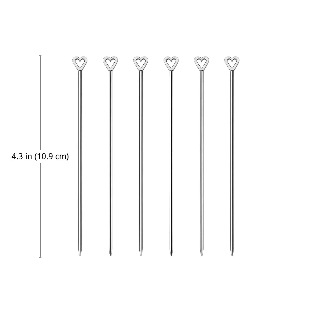 heart cocktail picks dimension