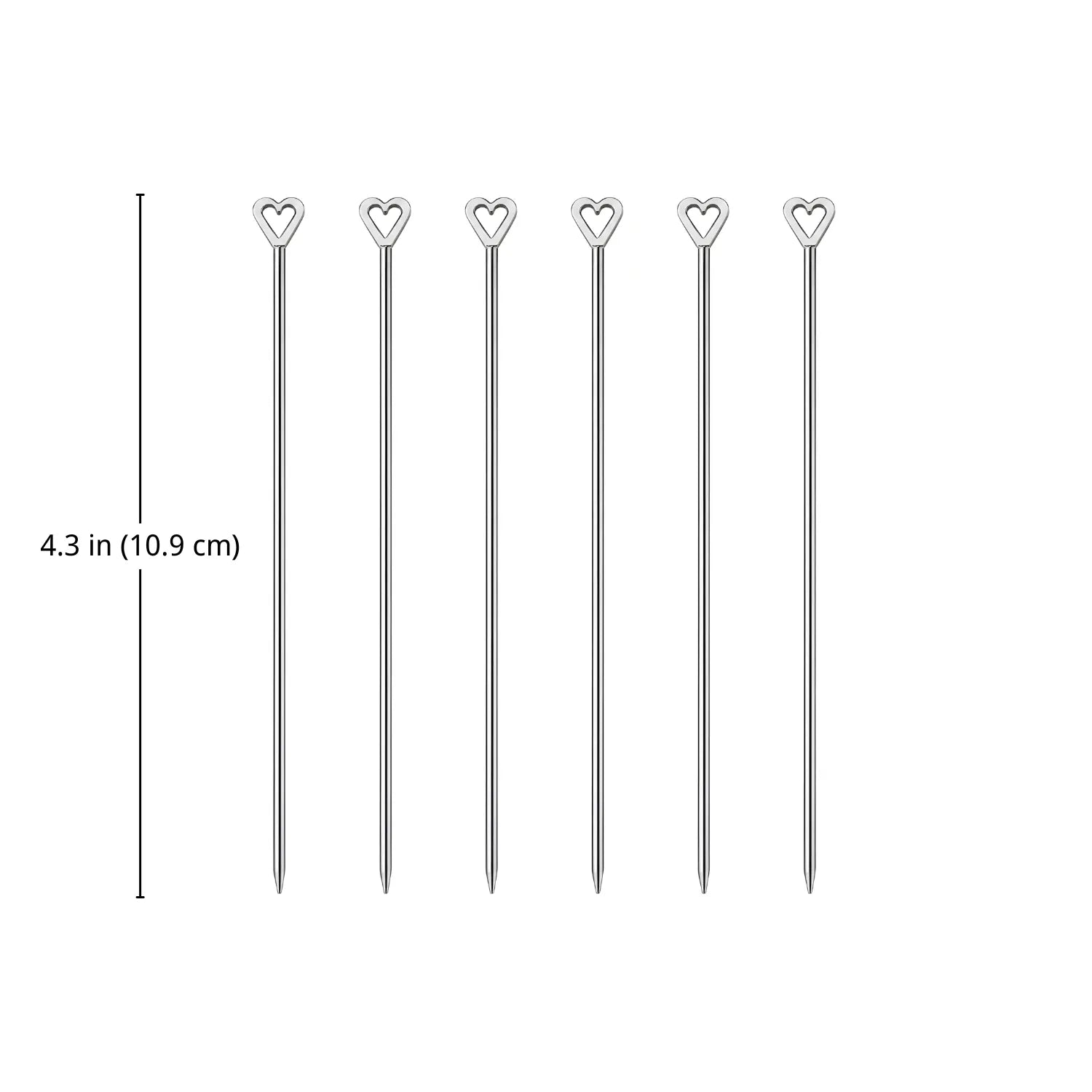 heart cocktail picks dimension