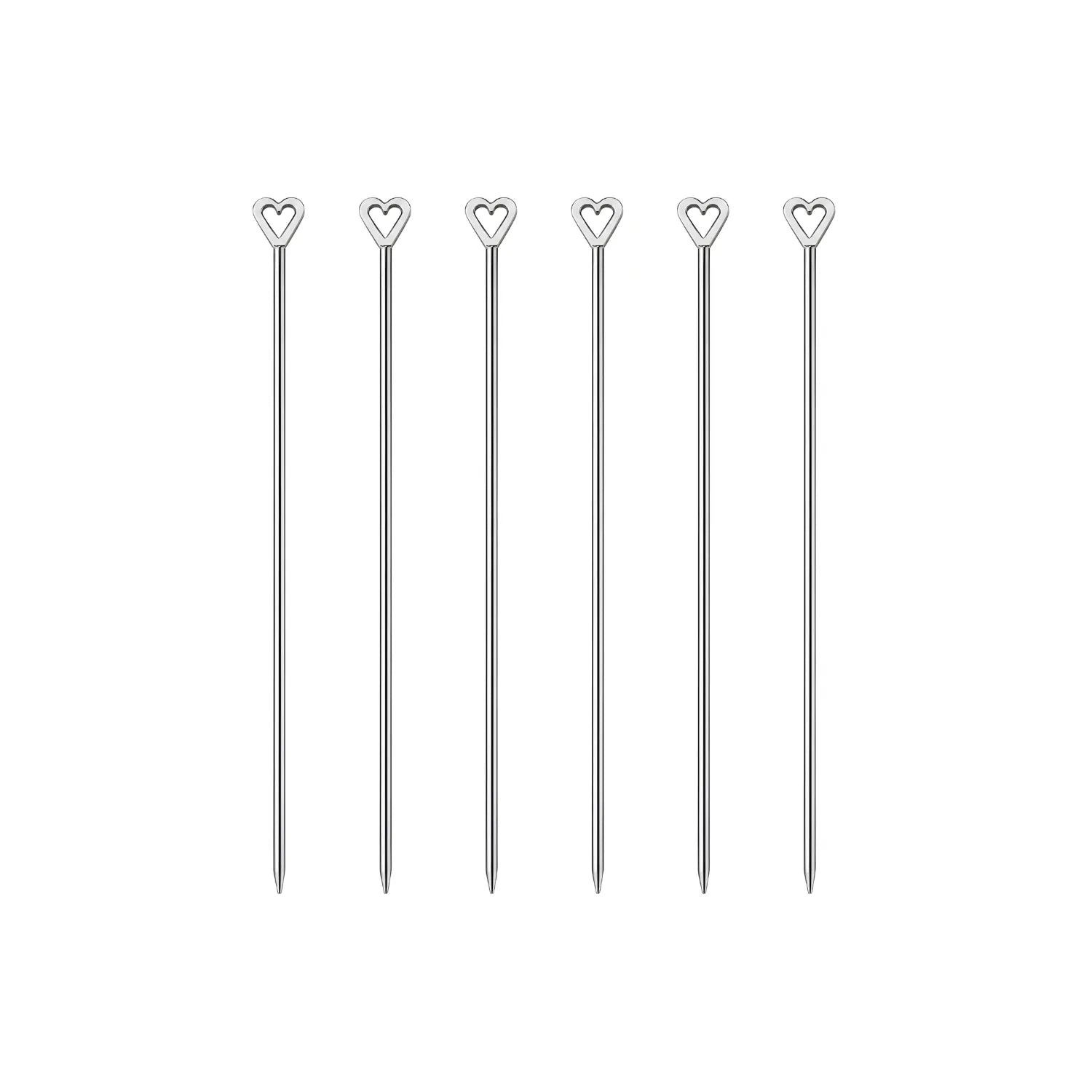 heart cocktail picks - set of 6