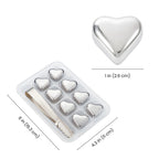 Heart Stainless Steel Ice Cubes dimensions