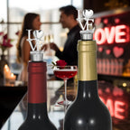 love wine stoppers fitted on bottles