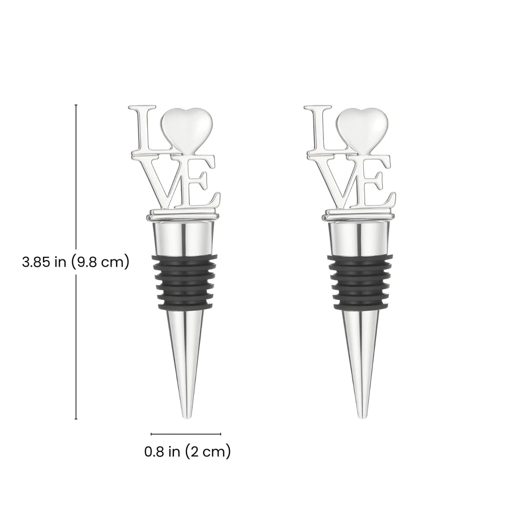 LOVE Wine Stoppers dimensions