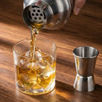 mini cobbler shaker cocktail set in use