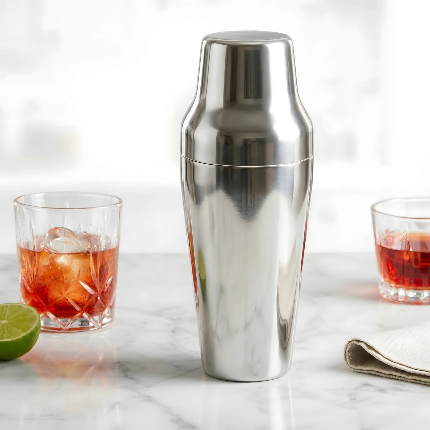 Parisian shaker on a home bar counter