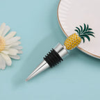 pineapple wine stopper on a home bar counter