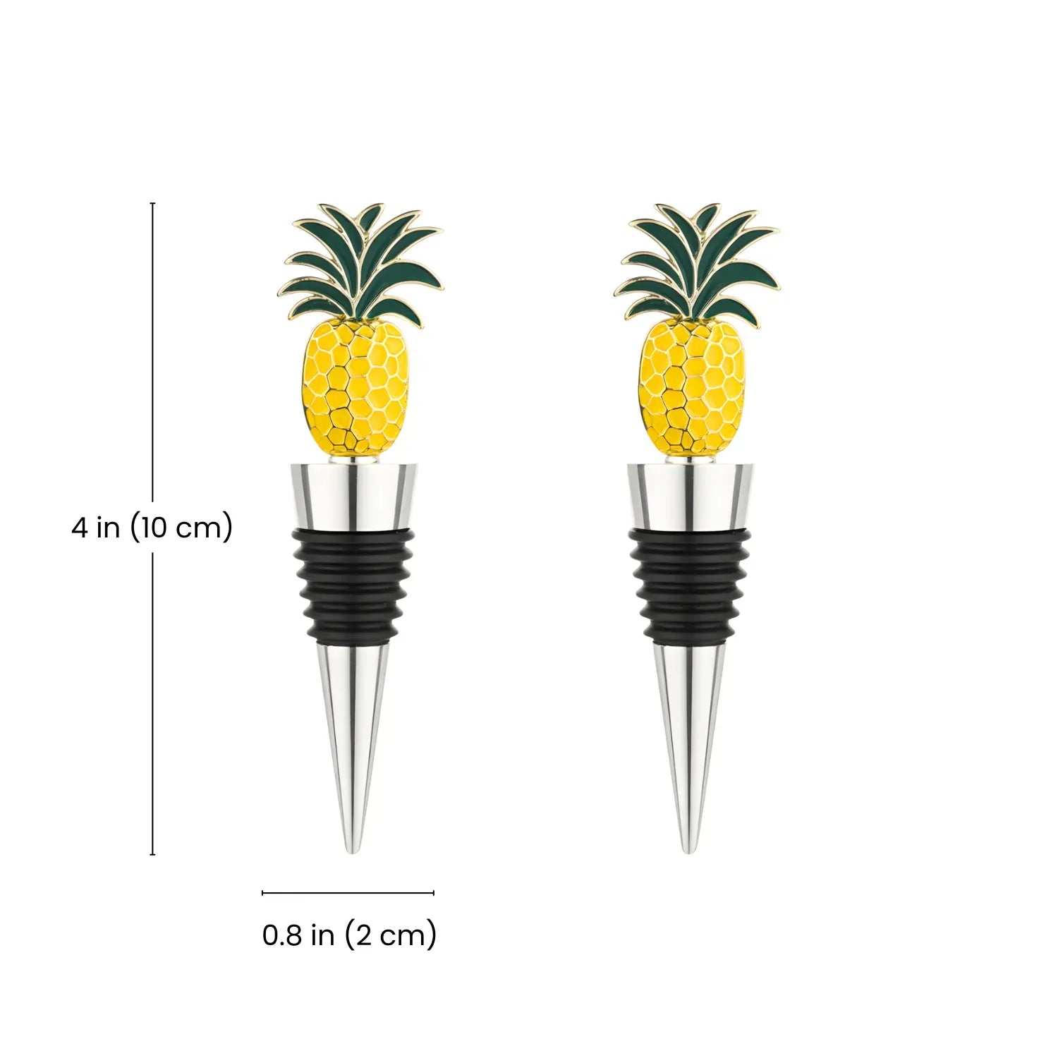 Pineapple Wine Stoppers dimensions