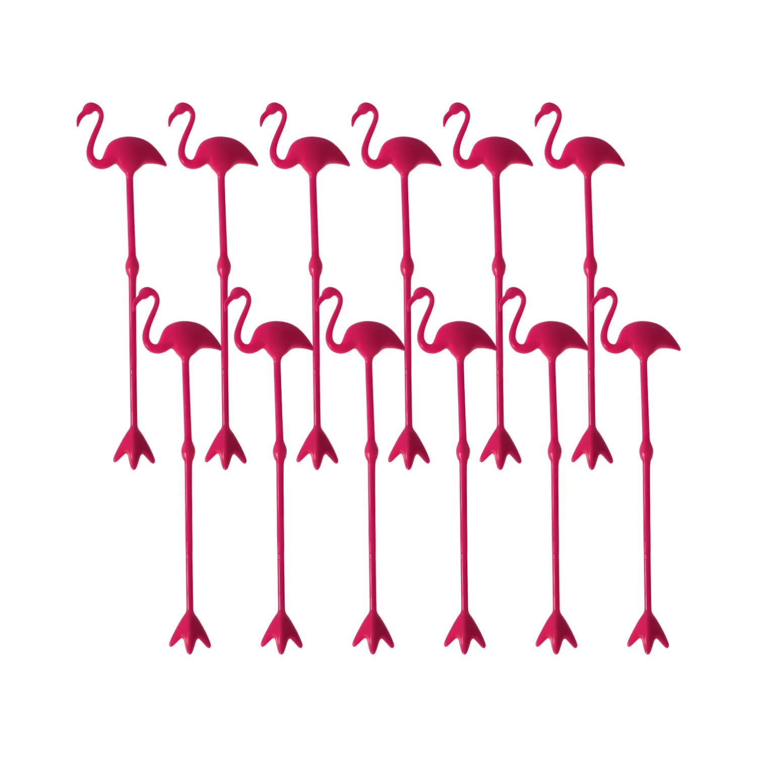 Plastic Flamingo Swizzle Sticks - Set of 12