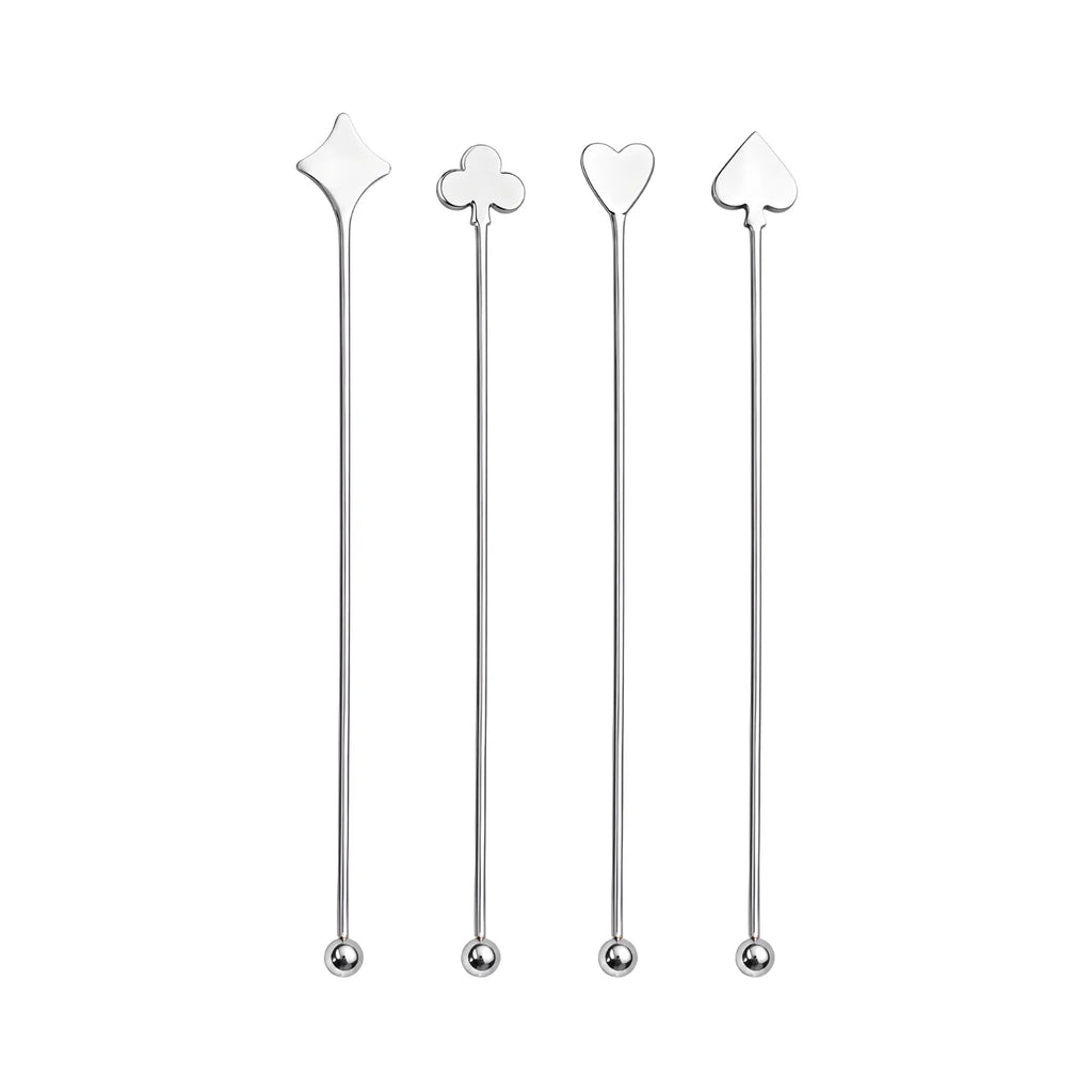 playing card swizzle sticks - set of 4
