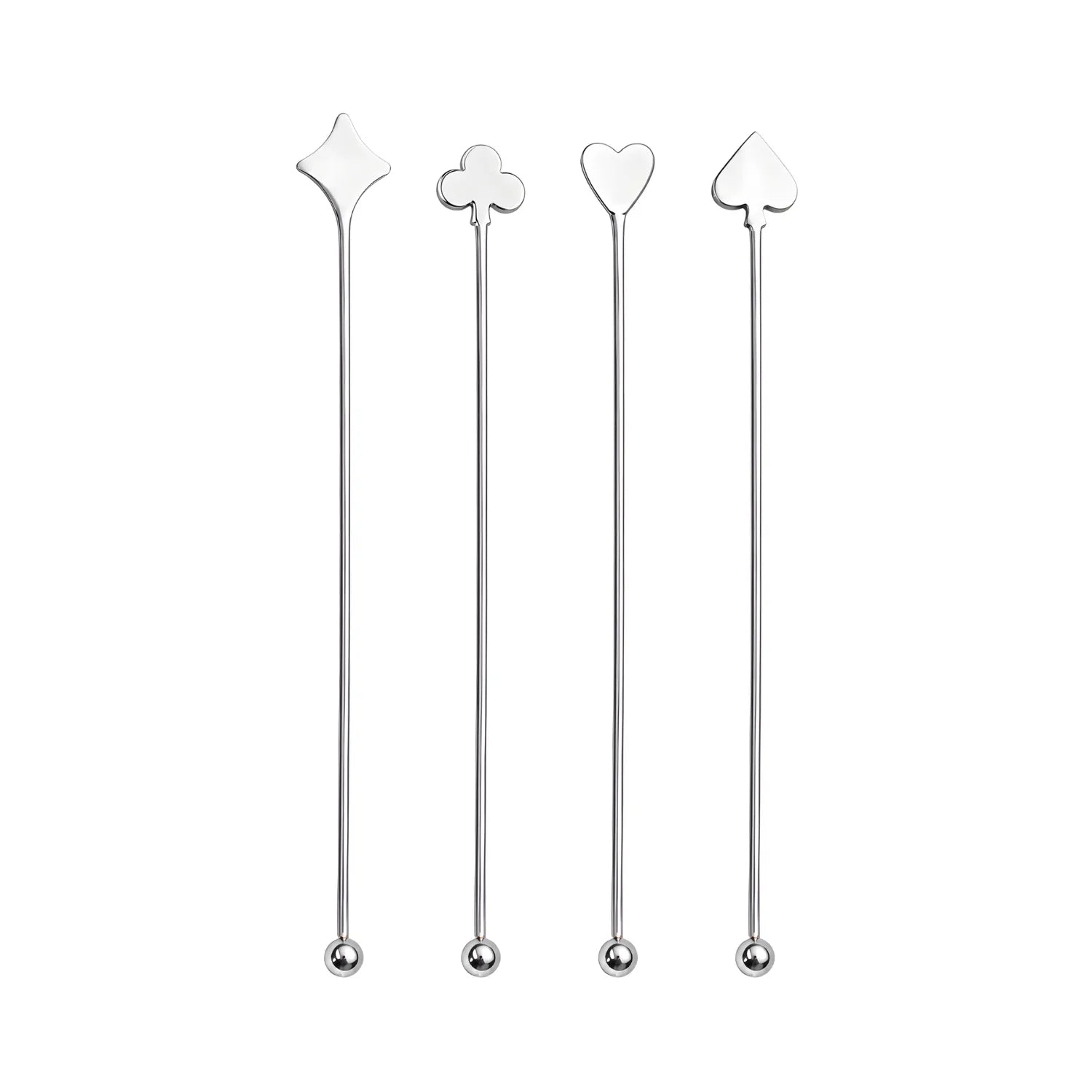 playing card swizzle sticks - set of 4