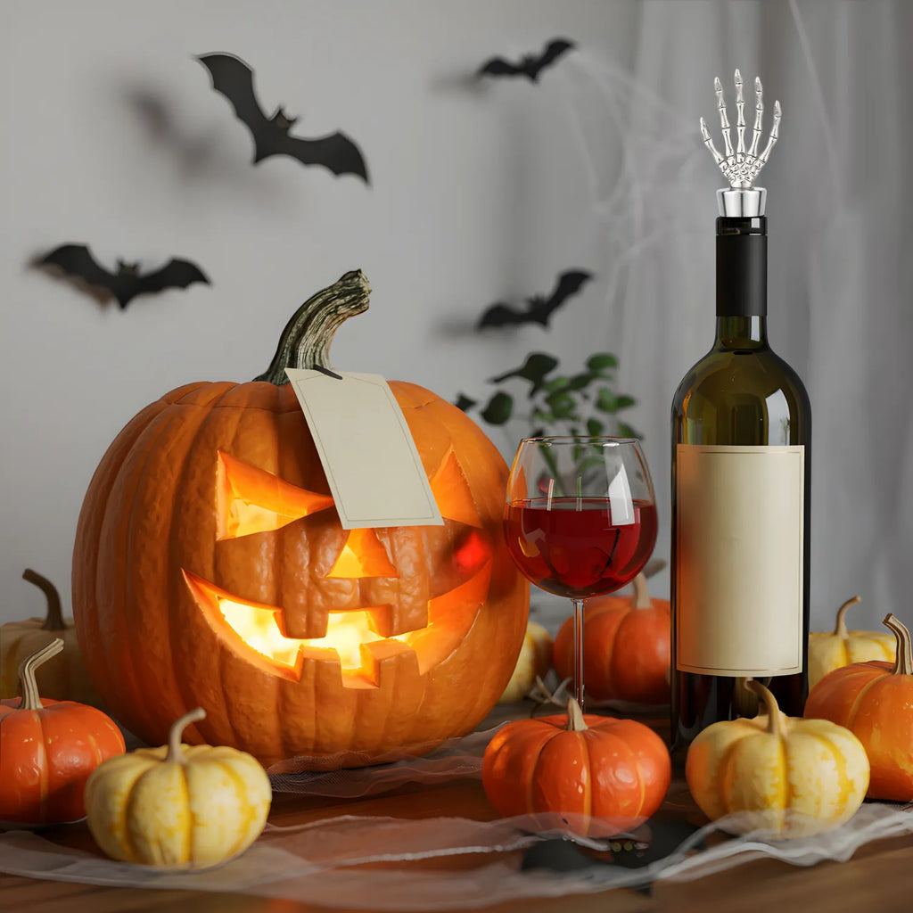 skeleton hand wine stopper for Halloween