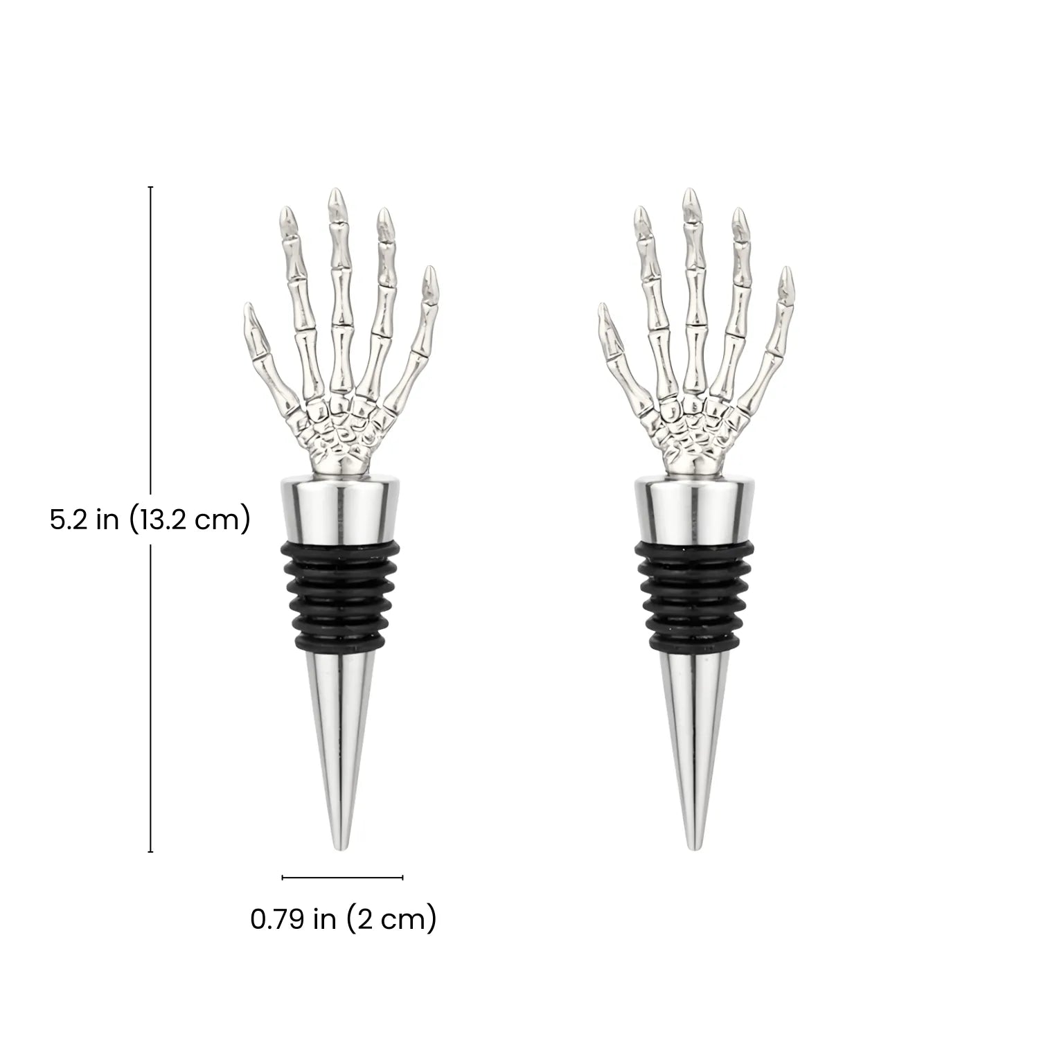 Skeleton Hand Wine Stoppers dimensions